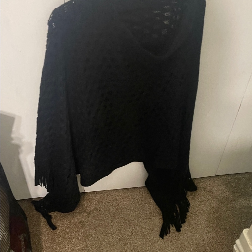 Chic Black Women's Poncho
